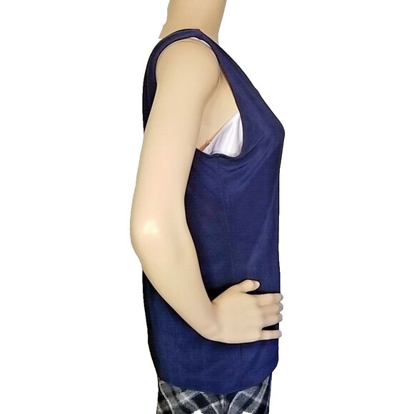 Chicos Travelers Womens Tank Top Size 2 US 12-14 Sleeveless Blue Knit Slinky T43 - Picture 2 of 6